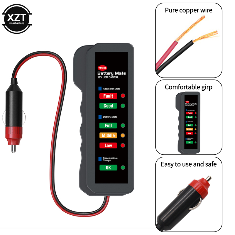 Power Tools China - Araba Akü Test Cihazı 6 LED