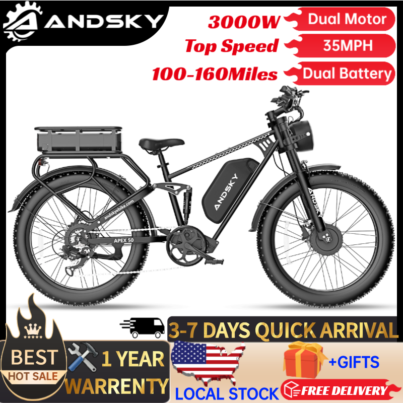 Power Tools World - ANDSKY Apex50 AWD Elektrikli Bisiklet 3000W